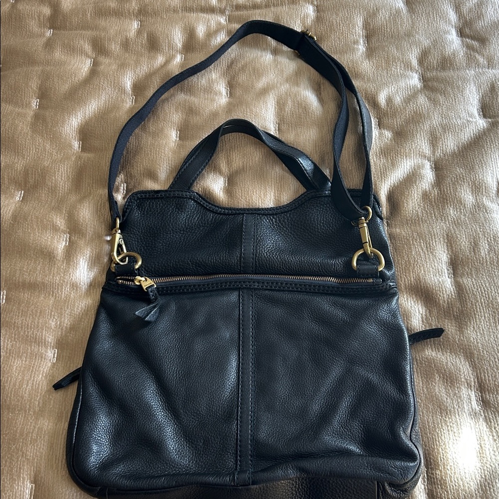 Black Leather Tote Bag